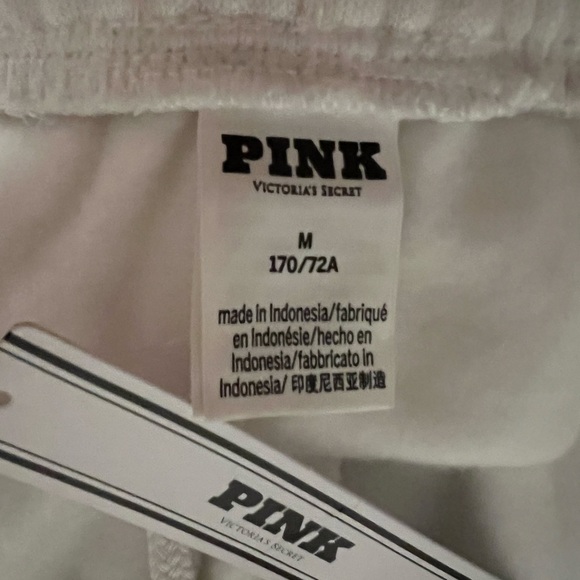 NWT!VSPINK Varsity FullZip White/Gray Fleece Jacket/VSPINK Fleece White Short-M - Picture 15 of 16